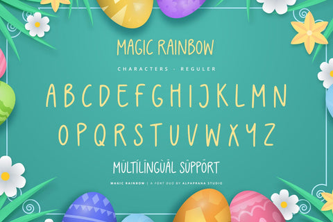 Magic Rainbow - Font Duo Font Alpaprana Studio 