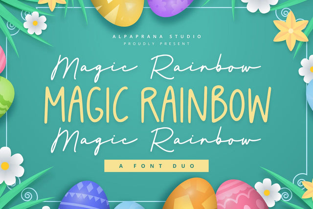 Magic Rainbow - Font Duo Font Alpaprana Studio 