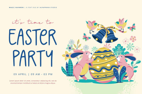 Magic Rainbow - Font Duo Font Alpaprana Studio 