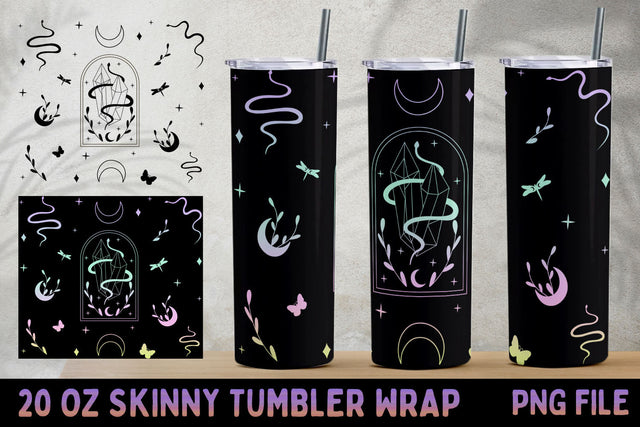 Magic tumbler wrap sublimation, Celestial 20 oz skinny tumbler png Sublimation AnastasiyaArtDesign 