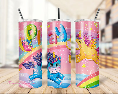 Magic Unicorns Tumbler Template Png, Rainbow Tumbler Design, 20 oz Skinny Tumbler Wrap, Rainbow Unicorn Tumbler Wrap, Kids Tumbler Sublimation TrendingDesign 