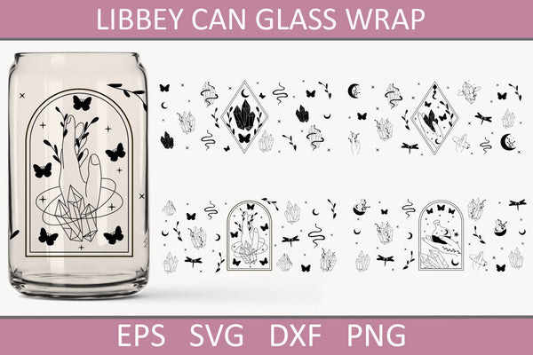 Libbey can glass template  Can glass wrap 16 Oz By Svetana Studio