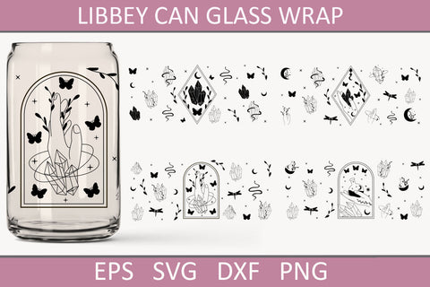 Magical 16oz libbey glass wrap, Celestial beer can glass png sublimation Sublimation AnastasiyaArtDesign 