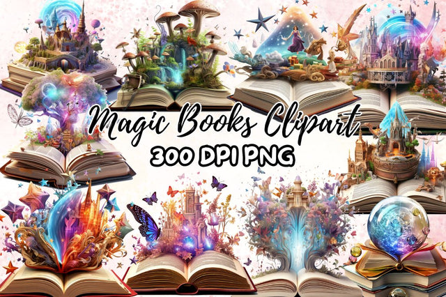 Magical Books Sublimation Clipart Bundle Sublimation Regulrcrative 