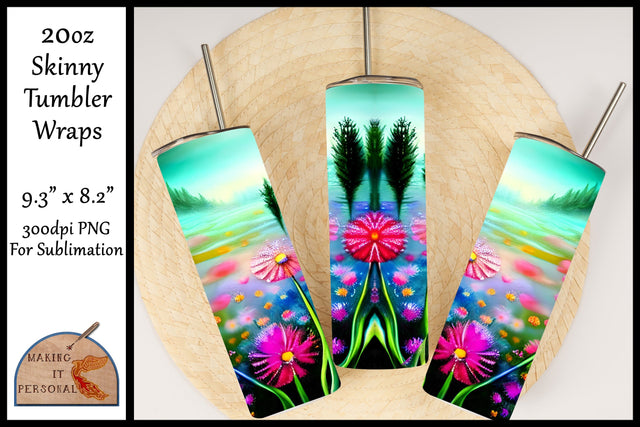 Magical Fantasy Bohemian - 20oz Skinny Tumbler Wrap Sublimation Making it Personal 