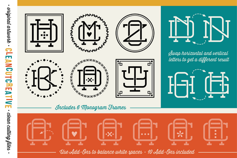 Magical Monogram Maker - DIY intertwined/interlocking monogram SVG file SVG CleanCutCreative 