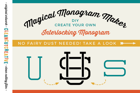 Magical Monogram Maker - DIY intertwined/interlocking monogram SVG file SVG CleanCutCreative 