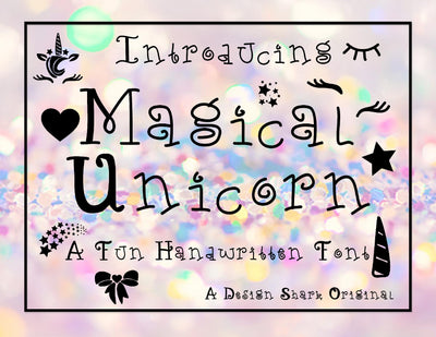Magical Unicorn Font Design Shark