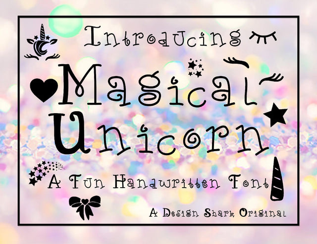 Magical Unicorn Font Design Shark