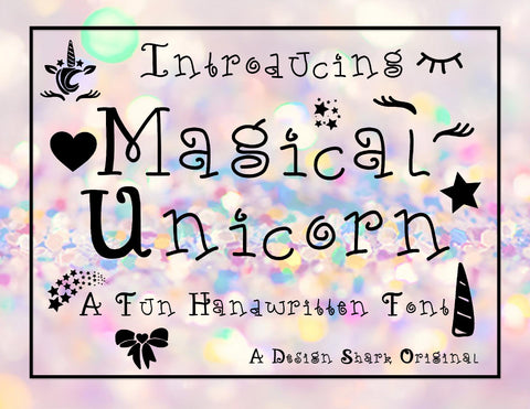 Magical Unicorn Font Design Shark 