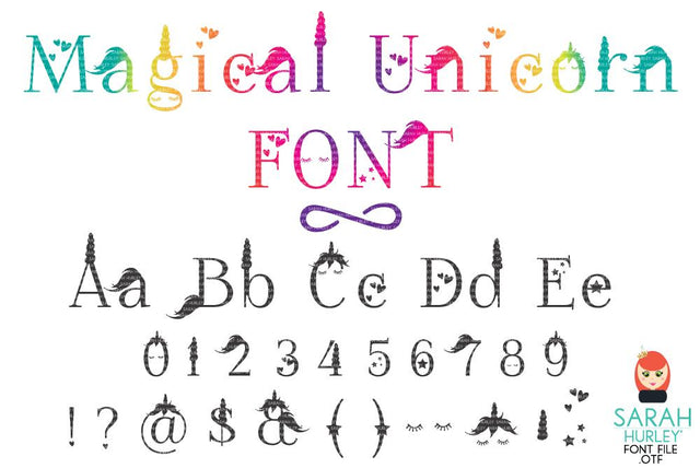 Magical Unicorn Font Font Sarah Hurley 
