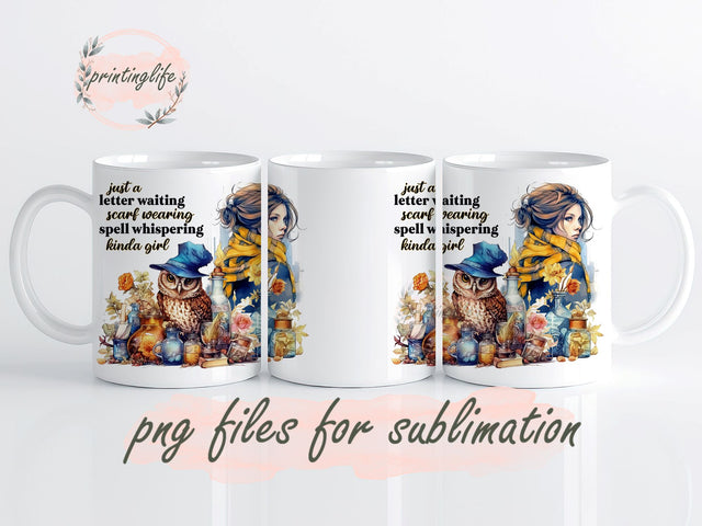 Magical Witch Sublimation Design Digital Download PNG Instant , Mystical Spell Witch Mug Wrap 11oz Sublimation PrintingLife 