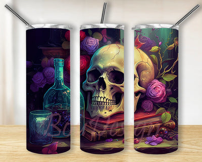 Magical Witchy Potions 20oz Skinny Tumbler Png, Celestial Vibes Tumbler, Skull Celestial Vibes Stained Glass Sublimation, Witchy Design, Skinny Tumbler Designs Sublimation BouDesign 