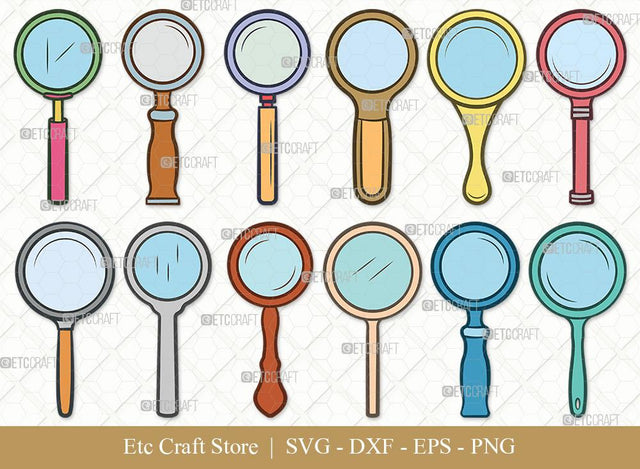 Magnifying Glass Clipart SVG Cut File | Magnifying Glass Svg | Magnifier Svg | Detective Glass Svg | Spy Glass Svg | Magnifying Glass Svg Bundle SVG ETC Craft 