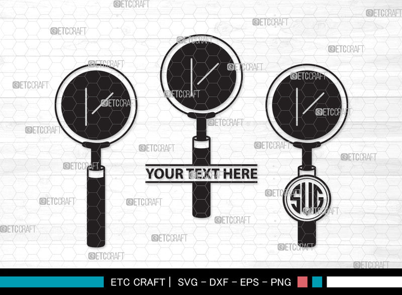 Magnifying Glass Monogram SVG, Magnifying Glass Svg, Magnifier Svg, Detective Glass Svg, Spy Glass Svg, Magnifying Glass Monogram SVG ETC Craft 