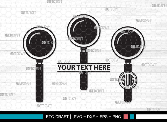 Magnifying Glass Monogram SVG, Magnifying Glass Svg, Magnifier Svg, Detective Glass Svg, Spy Glass Svg, Magnifying Glass Monogram SVG ETC Craft 