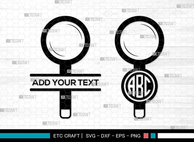 Magnifying Glass Monogram SVG, Split Monogram SVG, Detective Glass Svg, Investigation Glass Svg, Magnifier Svg, Spy Glass Svg, Magnifying Glass SVG ETC Craft 
