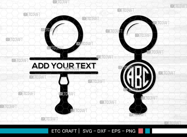 Magnifying Glass Monogram SVG, Split Monogram SVG, Detective Glass Svg, Investigation Glass Svg, Magnifier Svg, Spy Glass Svg, Magnifying Glass SVG ETC Craft 