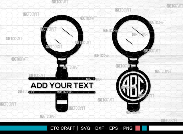 Magnifying Glass Monogram SVG, Split Monogram SVG, Detective Glass Svg, Investigation Glass Svg, Magnifier Svg, Spy Glass Svg, Magnifying Glass SVG ETC Craft 