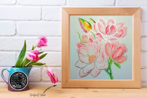 Magnolia 1 - Single line Sketch | Digi Stamp | Illustration | Bundle Sketch DESIGN DrawnTogether with love 
