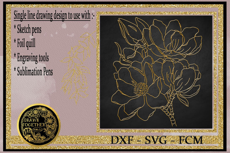 Magnolia 1 - Single line Sketch Sketch DESIGN DrawnTogether with love 