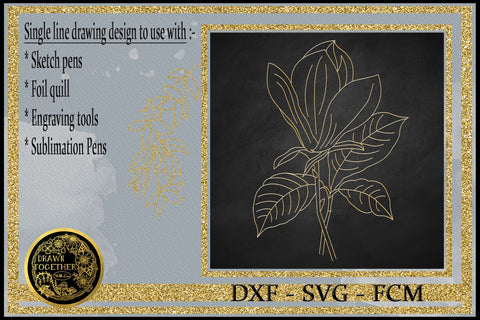 Magnolia 2 - Illustrations|Single line designs|Digi|Card Kit Sketch DESIGN DrawnTogether with love 