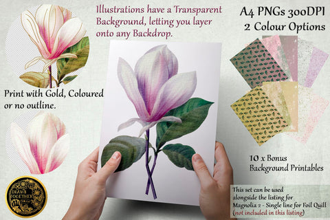 Magnolia 2 - Illustrations|Single line designs|Digi|Card Kit Sketch DESIGN DrawnTogether with love 