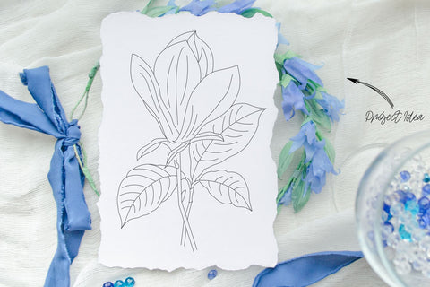 Magnolia 2 - Illustrations|Single line designs|Digi|Card Kit Sketch DESIGN DrawnTogether with love 