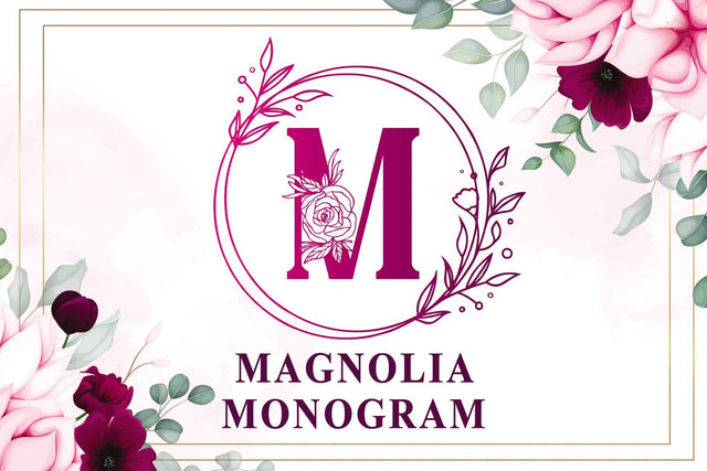 Magnolia Monogram Font Mozarella 