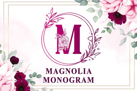 Magnolia Monogram Font Mozarella 