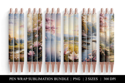 Magnolia Pen Wraps Sublimation Bundle, Floral Pen Wrap Sublimation BijouBay 