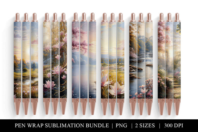 Magnolia Pen Wraps Sublimation Bundle, Floral Pen Wrap Sublimation BijouBay 