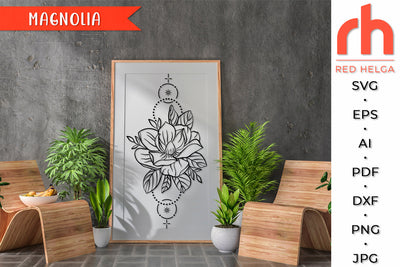 Magnolia SVG - Geometric Flower Cut File SVG RedHelgaArt 