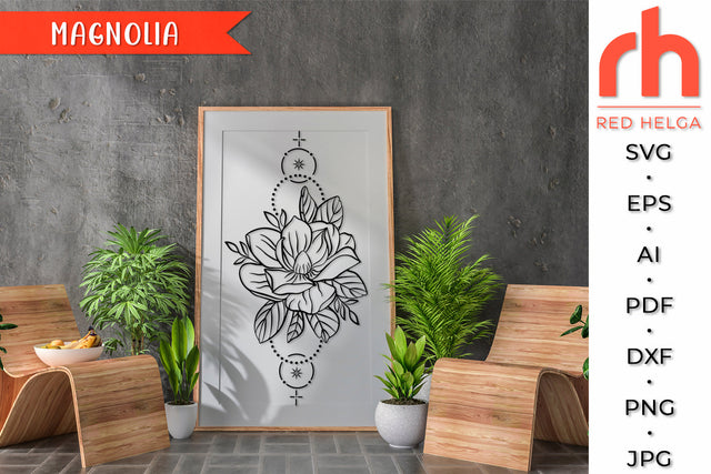 Magnolia SVG - Geometric Flower Cut File SVG RedHelgaArt 