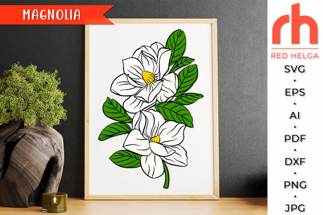Magnolia SVG - Tropical Flower Cut File SVG RedHelgaArt 
