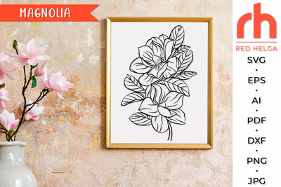 Magnolia SVG - Tropical Flower Cut File SVG RedHelgaArt 
