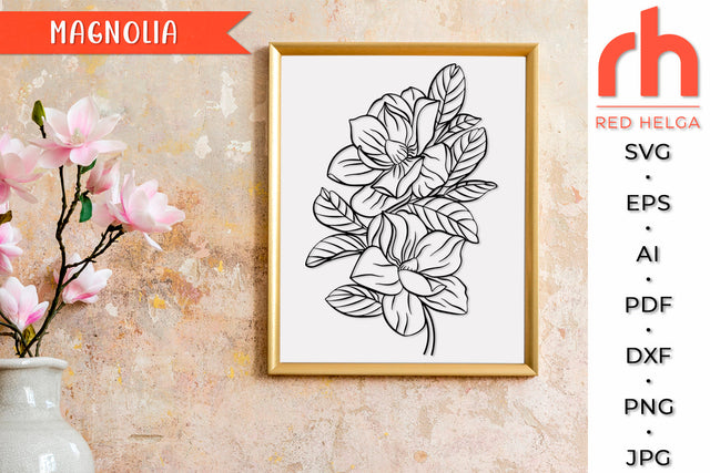 Magnolia SVG - Tropical Flower Cut File SVG RedHelgaArt 