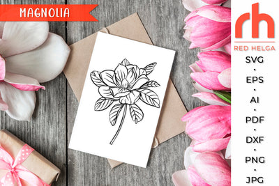 Magnolia SVG - Tropical Flower Cut File SVG RedHelgaArt 