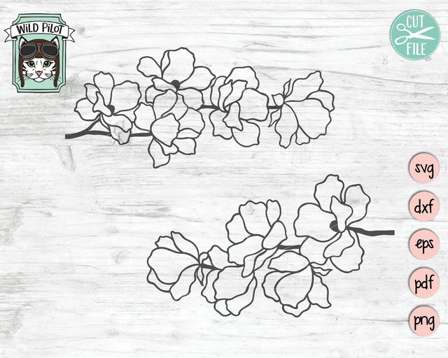 Magnolias SVG Cut File SVG Wild Pilot 
