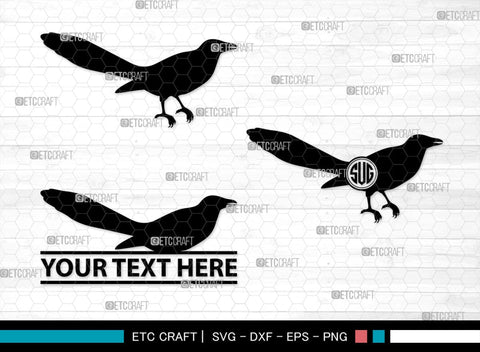 Magpie Bird Monogram, Magpie Bird Silhouette, Magpie Bird SVG, Magpie Svg, Bird Svg, Flying bird Svg, Sitting bird Svg, SB00292 SVG ETC Craft 