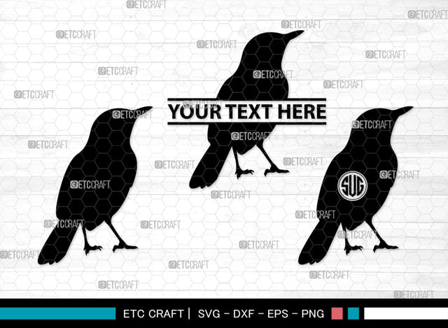 Magpie Bird Monogram, Magpie Bird Silhouette, Magpie Bird SVG, Magpie Svg, Bird Svg, Flying bird Svg, Sitting bird Svg, SB00292 SVG ETC Craft 