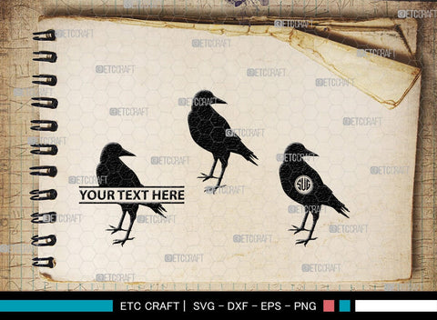 Magpie Bird Monogram, Magpie Bird Silhouette, Magpie Bird SVG, Magpie Svg, Bird Svg, Flying bird Svg, Sitting bird Svg, SB00292 SVG ETC Craft 