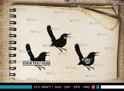 Magpie Bird Monogram, Magpie Bird Silhouette, Magpie Bird SVG, Magpie Svg, Bird Svg, Flying bird Svg, Sitting bird Svg, SB00292 SVG ETC Craft 