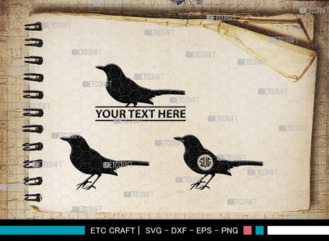 Magpie Bird Monogram, Magpie Bird Silhouette, Magpie Bird SVG, Magpie Svg, Bird Svg, Flying bird Svg, Sitting bird Svg, SB00292 SVG ETC Craft 