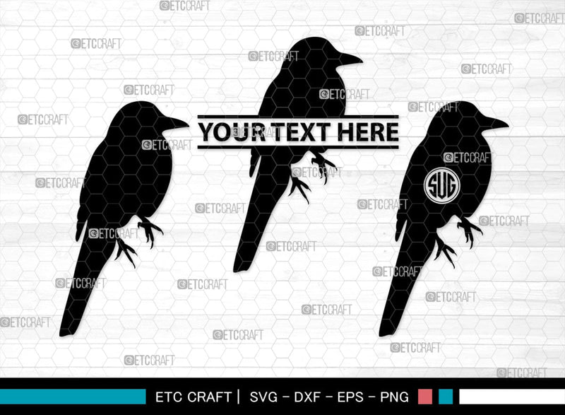 Magpie Bird Monogram, Magpie Bird Silhouette, Magpie Bird SVG, Magpie ...