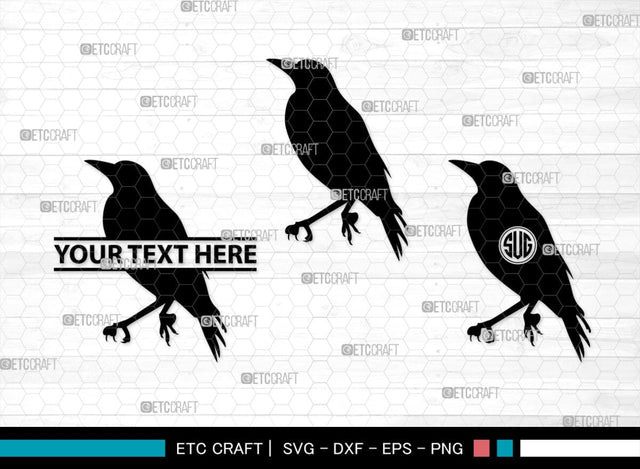 Magpie Bird Monogram, Magpie Bird Silhouette, Magpie Bird SVG, Magpie Svg, Bird Svg, Flying bird Svg, Sitting bird Svg, SB00292 SVG ETC Craft 