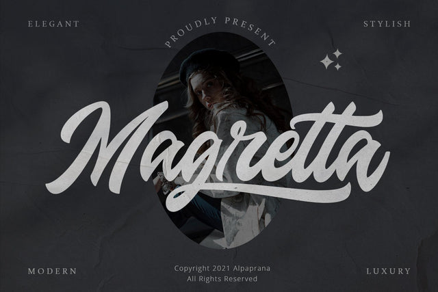 Magretta - Modern Script Font Font Alpaprana Studio 