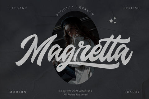 Magretta - Modern Script Font Font Alpaprana Studio 