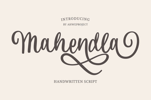 Mahendla - Elegant and Flowing Handwritten Font ahweproject 