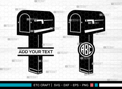 Mail Box Monogram SVG, Mail Svg, Postbox Svg, Mailbox Icon Svg, Split Monogram Svg, Letter Box svg, Mailbox Svg SVG ETC Craft 